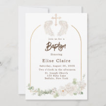 Gouden Kerk Kruisvleugels Bloemen Doop