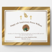 Gouden Kerk Pastor Waardering Jubileum Gift Fotoplaat (Voorkant)
