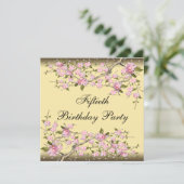 Gouden Kersenbloesem 50ste verjaardag Uitnodiging (Staand voorkant)