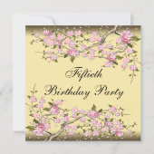 Gouden Kersenbloesem 50ste verjaardag Uitnodiging (Voorkant)