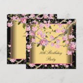 Gouden Kersenbloesem Vrouwen 50ste Verjaardagsfees Kaart (Voorkant / Achterkant)