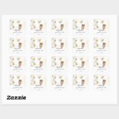 Gouden Kerst Baby shower Vierkante Sticker (Vel)