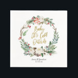 Gouden Kerst Bloemen Papier Party Servet<br><div class="desc">Gouden Kerst Bloemen Papier Party Servet</div>
