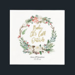 Gouden Kerst Bloemen Papier Party Servet<br><div class="desc">Gouden Kerst Bloemen Papier Party Servet</div>