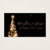 Gouden Kerst bruiloft Drink Voucher Visitekaartje (Achterkant)