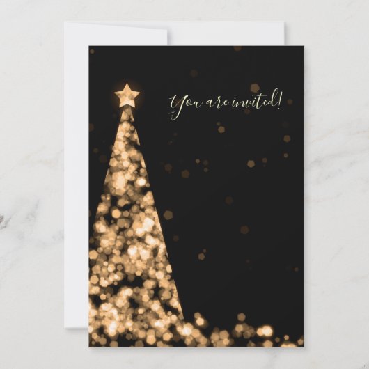 Gouden kerst bruiloft repetitie diner kaart (Achterkant)