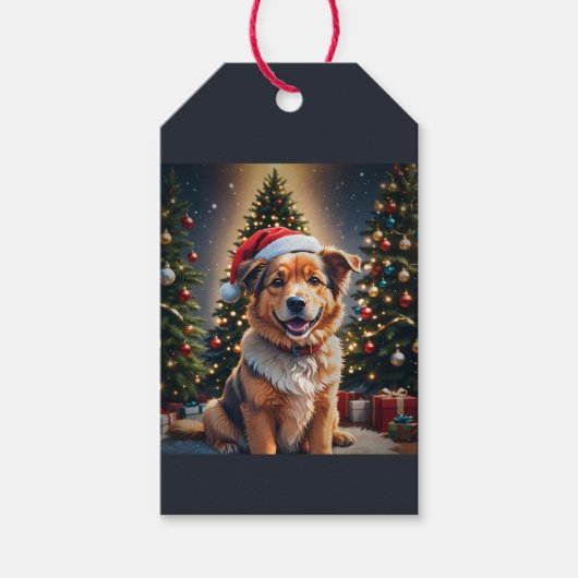 Gouden kerst cadeaulabel (Voorkant)