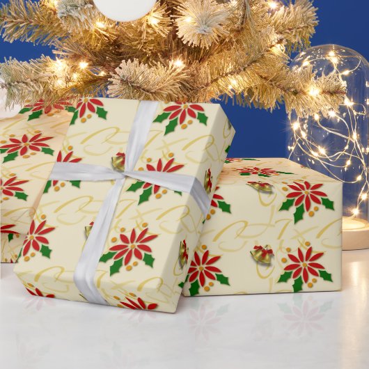 Gouden kerst cadeaupapier (Feestdagen)