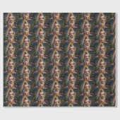 Gouden kerst cadeaupapier (Vlak)