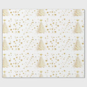 Gouden kerst cadeaupapier (Vlak)