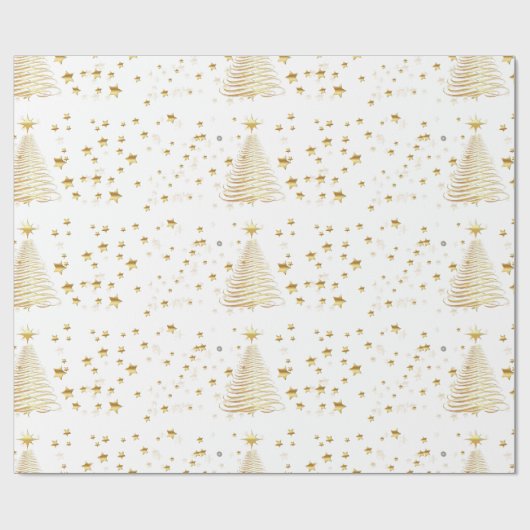 Gouden kerst cadeaupapier (Vlak)