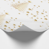 Gouden kerst cadeaupapier (Hoek)