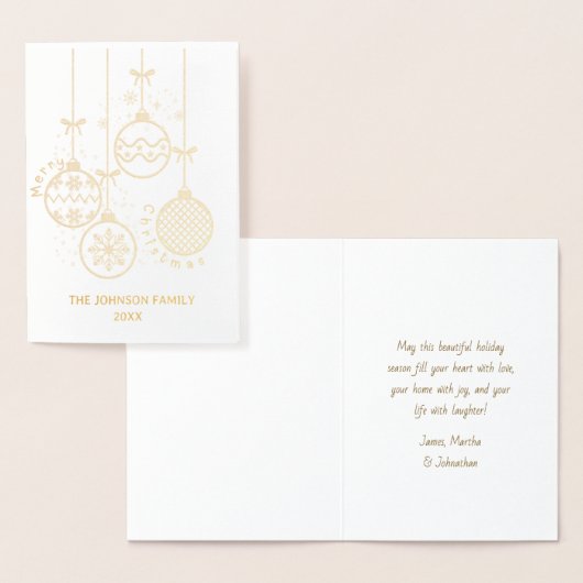 Gouden Kerst Decoratie Ballen Niet-Foto Folie Kaarten (Display)