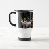 Gouden Kerst Elegantie – Sleigh & Reindeer Reisbeker (Links)