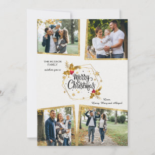 Gouden Kerst Foto Kaart