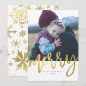 Gouden Kerst Foto Kaarten (Voorkant / Achterkant)