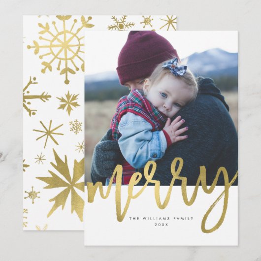 Gouden Kerst Foto Kaarten (Voorkant / Achterkant)