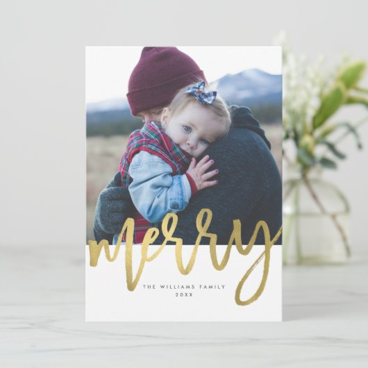 Gouden Kerst Foto Kaarten (Staand voorkant)