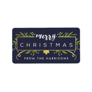 Gouden Kerst Gepersonaliseerde Gift Labels