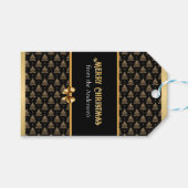 Gouden Kerst Geschenklabel Cadeaulabel (Voorkant (Horizontaal))
