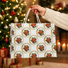 Gouden Kerst Geschenkzak Groot Cadeauzakje