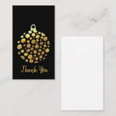 Gouden kerst glans kerstbal notitiekaartje (Voorkant / Achterkant)