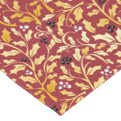 Gouden kerst Holly met bessen op rood Lange Tafelloper (Hoek)