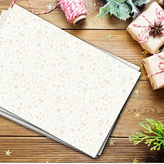 Gouden Kerst Iconen Wrapping Tissue Paper Tissuepapier