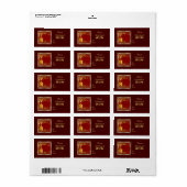 Gouden Kerst Kaars en Bloemen Custom Product Etiket (Full Sheet)