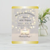 Gouden Kerst Kaars Trouwontbijt Uitnodiging (Staand voorkant)