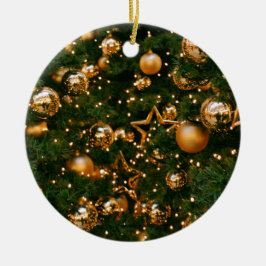 Gouden kerst keramisch ornament