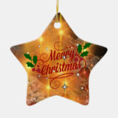 Gouden kerst keramisch ornament (Voorkant)