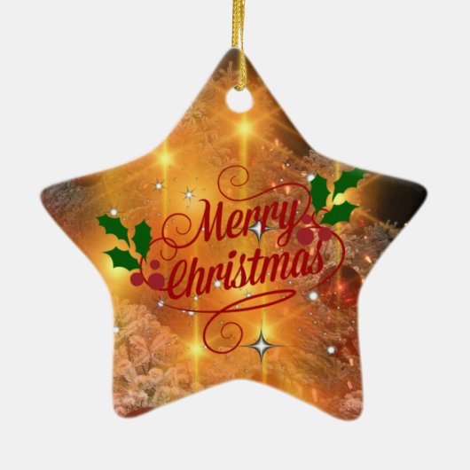 Gouden kerst keramisch ornament (Achterkant)