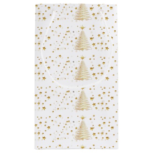 Gouden kerst klein cadeauzakje (Achterkant)