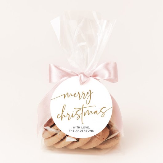 Gouden Kerst Label Modern Holiday Gift Label Minim
