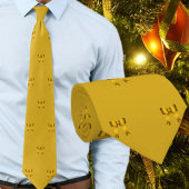 Gouden Kerst Mini Boogjes Patroon Stropdas