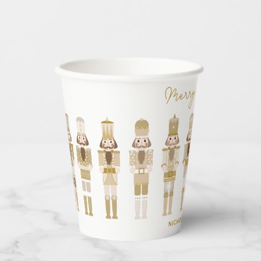 GOUDEN KERST NOTENKRAKERS PAPIEREN BEKERS (Voorkant)