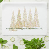 Gouden Kerst Ochtend Thee Keukenhanddoek (Gevouwen)