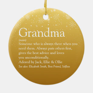 Gouden Kerst Oma Grootmoeder Definitie  Keramisch Ornament