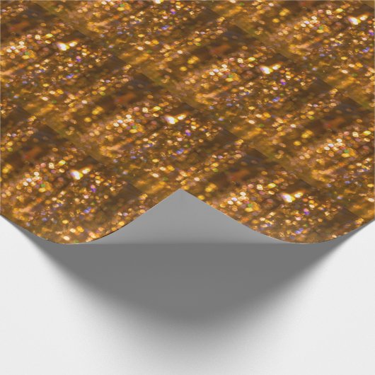 Gouden Kerst: Onscherp Abstracte achtergrond Cadeaupapier (Hoek)