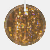 Gouden Kerst: Onscherp Abstracte achtergrond Glas Ornament (Voorkant)