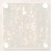 Gouden Kerst: Onscherp Abstracte achtergrond Glazen Onderzetter (Achterkant)