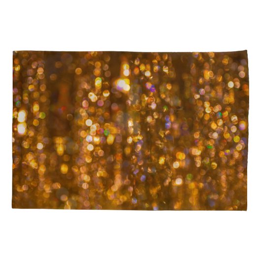 Gouden Kerst: Onscherp Abstracte achtergrond Kussensloop (Achterkant)