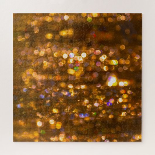 Gouden Kerst: Onscherp Abstracte achtergrond Legpuzzel (Horizontaal)