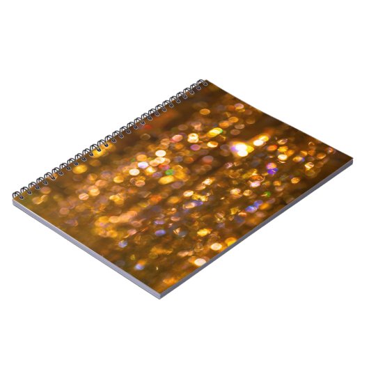 Gouden Kerst: Onscherp Abstracte achtergrond Notitieboek (Linkerzijde)