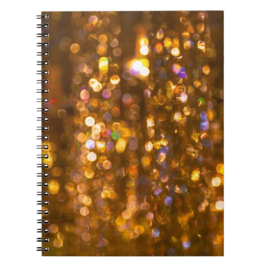 Gouden Kerst: Onscherp Abstracte achtergrond Notitieboek (Voorkant)