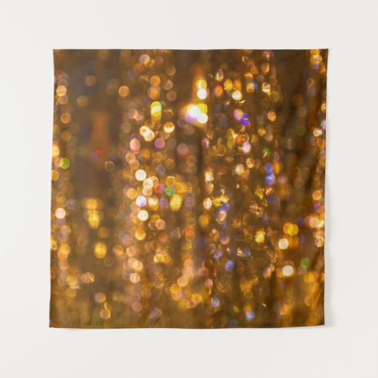 Gouden Kerst: Onscherp Abstracte achtergrond Wandkleed (Voorkant)