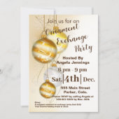 Gouden Kerst Ornament Party Invitation Kaarten (Voorkant)
