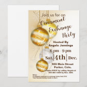 Gouden Kerst Ornament Party Invitation Kaarten (Voorkant / Achterkant)