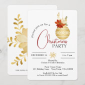 GOUDEN KERST ORNAMENT PARTY KAART (Voorkant / Achterkant)